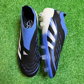 Adidas Predator 25 Elite Laceless Black White and Blue Firm Ground FG Football Boot Size 39 Eur