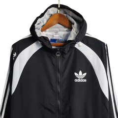Adidas Black and White Windbreaker Jacket
