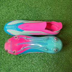 Adidas F50 Elite Laceless Light Blue and Pink Mixed Studs SG Football Boot Size 44.5 Eur