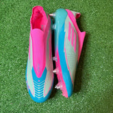 Adidas F50 Elite Laceless Light Blue and Pink Mixed Studs SG Football Boot Size 44.5 Eur