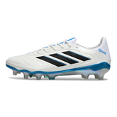 Scarpa da calcio Adidas Copa Pure III Elite FG bianca e blu per terreni compatti