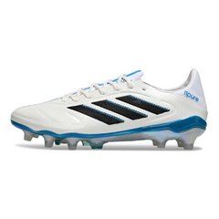 Scarpa da calcio Adidas Copa Pure III Elite FG bianca e blu per terreni compatti