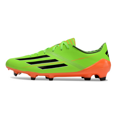 Scarpa da calcio Adidas F50 Adizero verde e arancione per terreni compatti FG