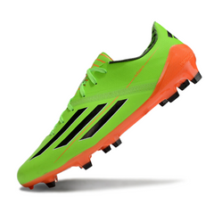 Scarpa da calcio Adidas F50 Adizero verde e arancione per terreni compatti FG