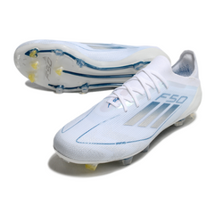Adidas F50 Primeknit Elite White and Blue Firm Ground FG Football Boot
