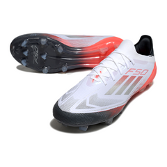 Scarpa da calcio Adidas F50 Primeknit Elite bianca grigia e arancione per terreni compatti FG