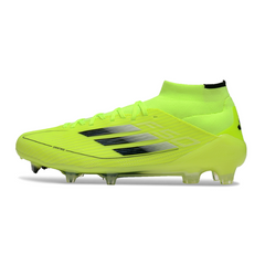 Botas de fútbol Adidas F50 Elite Mid Cut verde y negro para terreno firme FG