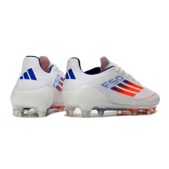 Adidas F50 Elite White Orange and Blue Firm Ground FG Football Boot