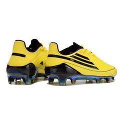 Scarpa da calcio Adidas F50 Adizero gialla e nera per terreni compatti FG