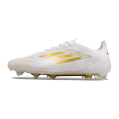 Bota de fútbol Adidas F50 Elite Dayspark Pack amarilla y naranja para terreno firme (FG).