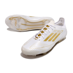 Bota de fútbol Adidas F50 Elite Dayspark Pack amarilla y naranja para terreno firme (FG).