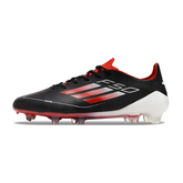 Botas de fútbol Adidas F50 Elite negras, blancas y rojas para terreno firme (FG).