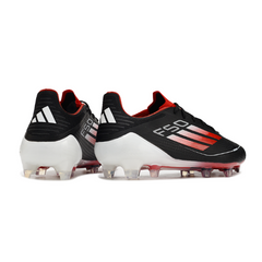 Botas de fútbol Adidas F50 Elite negras, blancas y rojas para terreno firme (FG).