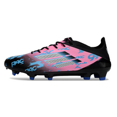 Botas de fútbol Adidas F50 Elite negras y rosa claro para terreno firme (FG).