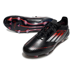 Botas de fútbol Adidas F50 Elite FG para terreno firme, color negro, blanco y rojo