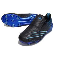 Botas de fútbol Adidas F50 Spider 2006 negras y azules para terreno firme (FG).