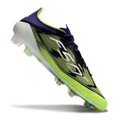 Botas de fútbol Adidas F50 Elite FG para terreno firme, moradas y verdes