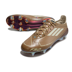 Adidas F50 Elite Messi Brown White and Light Blue Mixed Studs SG Football Boot