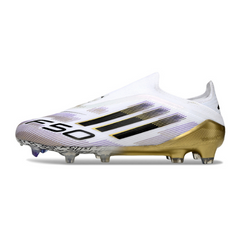 Adidas F50 Elite Laceless White and Gold Firm Ground FG Football Boot