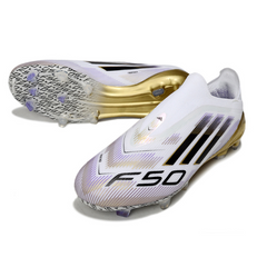 Adidas F50 Elite Laceless White and Gold Firm Ground FG Football Boot