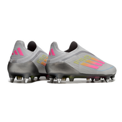 Adidas F50 Elite No Laces Grey Pink and Yellow Mixed Studs SG Football Boot
