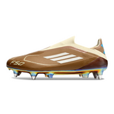 Adidas F50 Elite No Laces Messi Brown and Light Blue Mixed Studs SG Football Boot