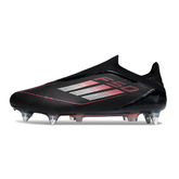 Scarpa da calcio Adidas F50 Elite SG senza lacci, nera, bianca e rossa, con tacchetti misti