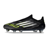 Scarpa da calcio Adidas F50 Elite SG senza lacci, con tacchetti misti, nera, bianca e verde