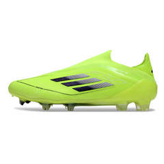 Botas de fútbol Adidas F50 Elite sin cordones verde claro para terreno firme FG