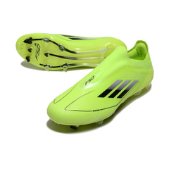 Botas de fútbol Adidas F50 Elite sin cordones verde claro para terreno firme FG