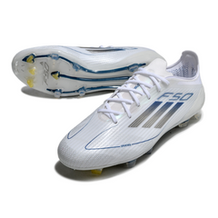 Adidas F50 Elite White and Blue Firm Ground FG Football Boot