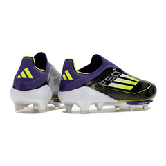 Scarpa da calcio Adidas F50+ Elite Laceless nera e rossa per terreni compatti FG