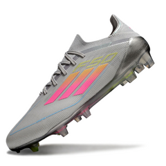 Scarpa da calcio Adidas F50 Primeknit Elite grigio rosa e giallo per terreni compatti FG