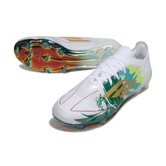 Scarpa da calcio Adidas F50 Primeknit Elite bianca e verde per terreni compatti FG