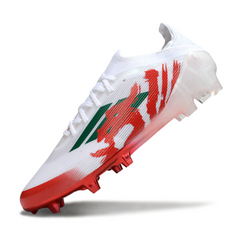 Scarpa da calcio Adidas F50 Primeknit Elite bianca e rossa per terreni compatti FG