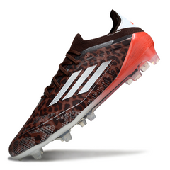 Scarpa da calcio Adidas F50 Primeknit Elite marrone e rossa per terreni compatti FG