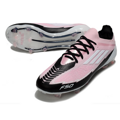 Scarpa da calcio Adidas F50 Primeknit Elite rosa e nera per terreni compatti FG