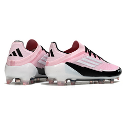 Scarpa da calcio Adidas F50 Primeknit Elite rosa e nera per terreni compatti FG
