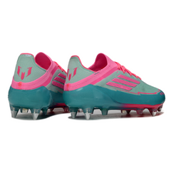 Scarpa da calcio Adidas F50 Primeknit Elite SG con tacchetti misti blu chiaro e rosa Messi