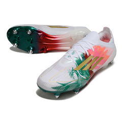 Adidas F50 Primeknit Elite White Green and Red Mixed Studs SG Football Boot