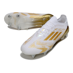 Adidas F50 Primeknit Elite White and Gold Mixed Studs SG Football Boot