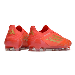 Scarpa da calcio Adidas F50 Primeknit Elite rossa e gialla per terreni compatti FG