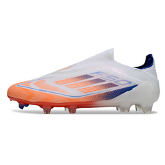 Botas de fútbol Adidas F50 Elite sin cordones, color naranja, para terreno firme (FG).