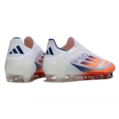 Botas de fútbol Adidas F50 Elite sin cordones, color naranja, para terreno firme (FG).