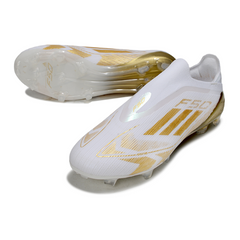 Adidas F50 Elite Laceless White and Gold Firm Ground FG Football Boot