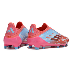 Botas de fútbol Adidas F50 Elite sin cordones, color rosa, para terreno firme (FG).