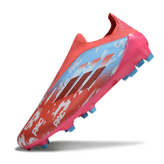 Botas de fútbol Adidas F50 Elite sin cordones, color rosa, para terreno firme (FG).