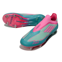 Adidas F50 Elite No Lace Light Blue and Pink Mixed Studs SG Football Boot