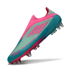 Adidas F50 Elite No Lace Light Blue and Pink Mixed Studs SG Football Boot
