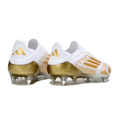 Adidas F50 Elite No Laces White and Gold Mixed Studs SG Football Boot